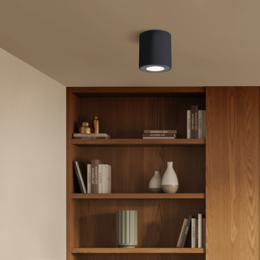 Brilagi - Luminaria LED RGBW regulable para baño MIA 1xGU10/6W/230V 3000K 84x80 mm negra IP54 + mando a distancia