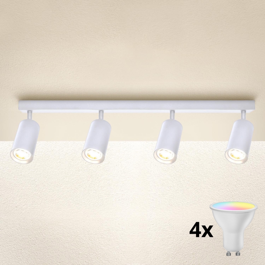 Brilagi - Luminaria LED RGBW regulable tipo spot SELE 4xGU10/6,5W/230V 2700-6500K blanco
