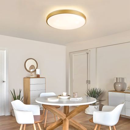 Brilagi - Luminaria de techo LED regulable GLASS POOL DOUBLE LED/60W/230V 3000-6000K 50 cm dorado + mando a distancia