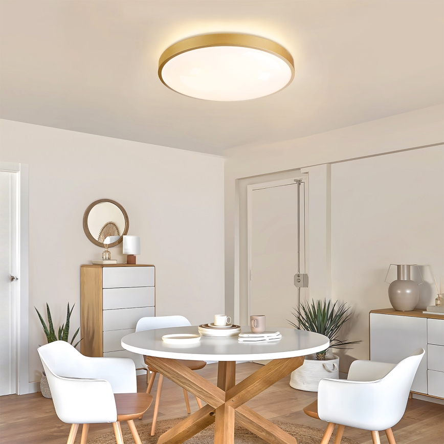 Brilagi - Luminaria de techo LED regulable GLASS POOL DOUBLE LED/60W/230V 3000-6000K 50 cm dorado + mando a distancia