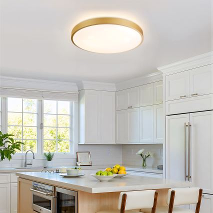 Brilagi - Luminaria de techo LED regulable GLASS POOL DOUBLE LED/60W/230V 3000-6000K 50 cm dorado + mando a distancia