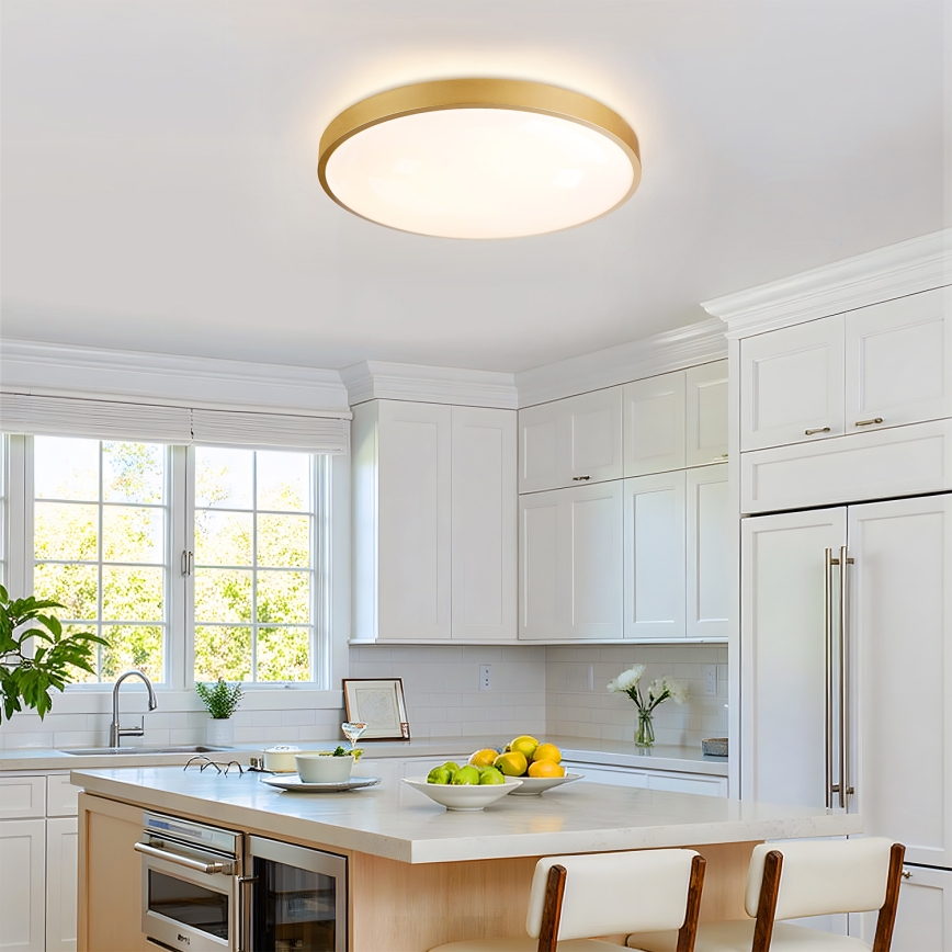 Brilagi - Luminaria de techo LED regulable GLASS POOL DOUBLE LED/60W/230V 3000-6000K 50 cm dorado + mando a distancia