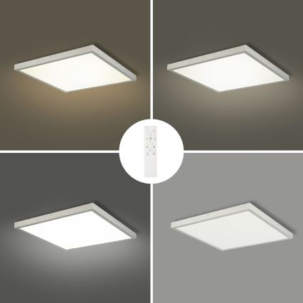 Brilagi - Plafón LED regulable para baño FRAME SMART LED/50W/230V 60x60 cm 3000-6000K IP44 plateado + mando a distancia