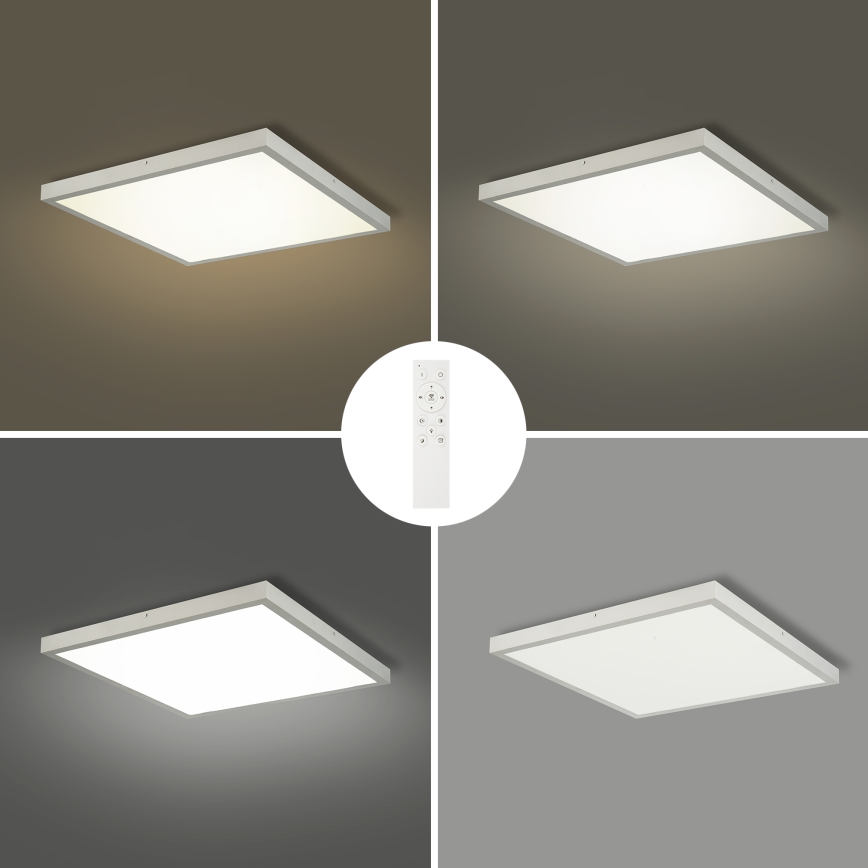 Brilagi - Plafón LED regulable para baño FRAME SMART LED/50W/230V 60x60 cm 3000-6000K IP44 plateado + mando a distancia