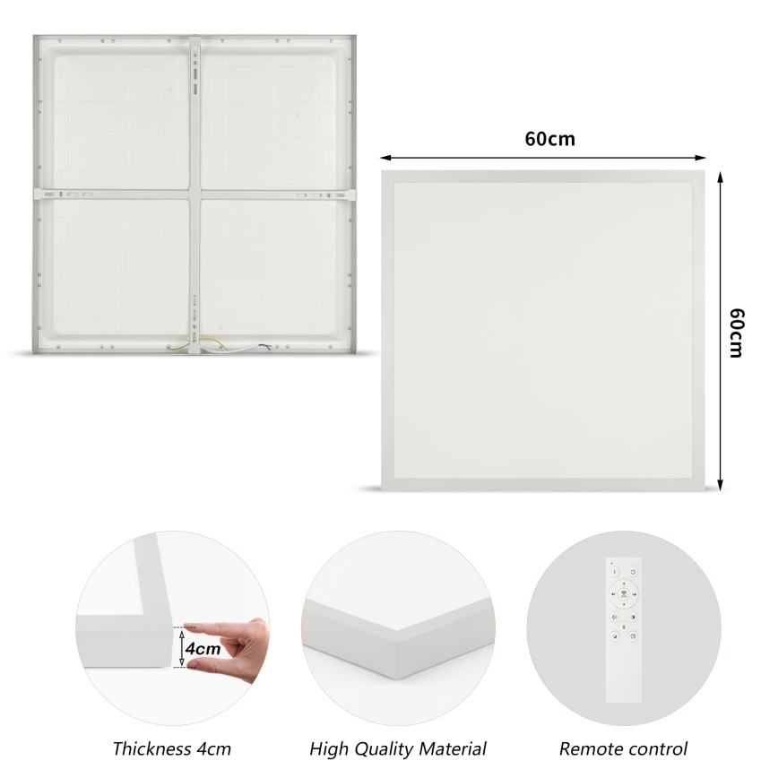 Brilagi - Plafón LED regulable para baño FRAME SMART LED/50W/230V 60x60 cm 3000-6000K IP44 plateado + mando a distancia