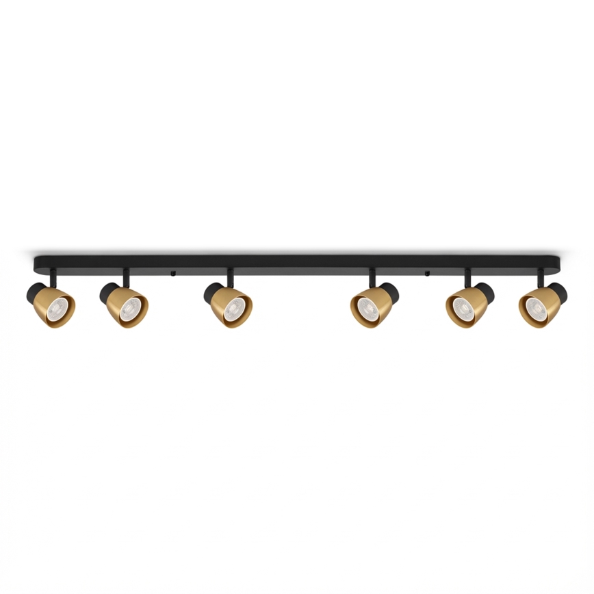 Brilagi - Luminaria tipo spot NUGGET 6xGU10/30W/230V negro/dorado