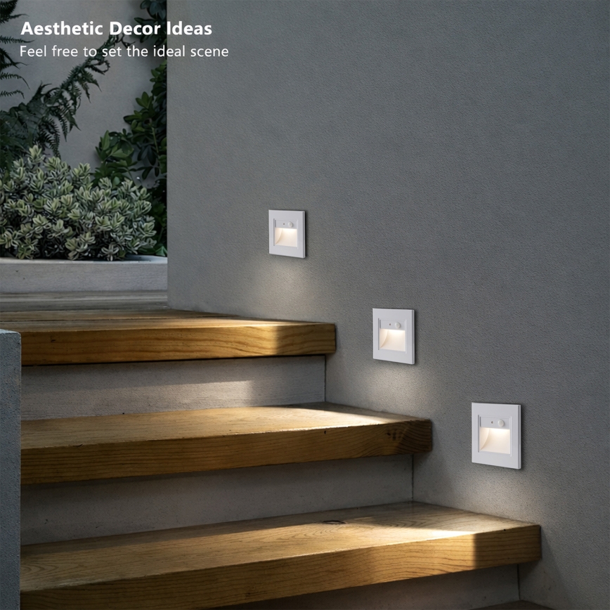 Brilagi - Luminaria LED para escaleras con sensor STEP LIGHT LED/1,5W/230V IP44 blanco