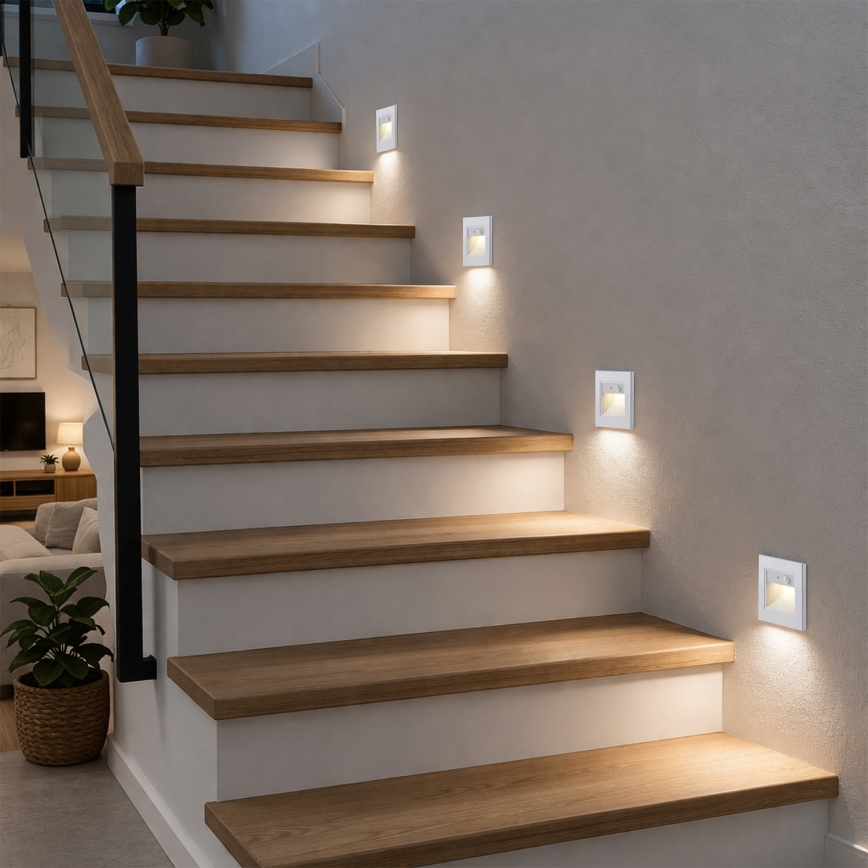 Brilagi - Luminaria LED para escaleras con sensor STEP LIGHT LED/1,5W/230V IP44 blanco