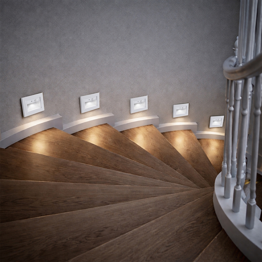 Brilagi - Luminaria LED para escaleras con sensor STEP LIGHT LED/1,5W/230V IP44 blanco