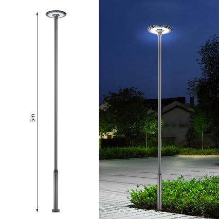 Brilagi - Tubo metálico para poste de iluminación exterior URBAN, 5 m, diámetro 58 mm, antracita