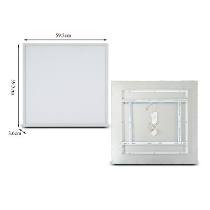 Brilagi - Luminaria de techo LED regulable SLIMFRAME LED/58W/230V 60x60 cm 3000-6000K blanca + mando a distancia
