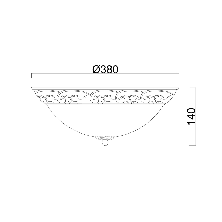 Brilagi - Plafón ARIADNA 3xE27/60W/230V dorado/color crema/pátina