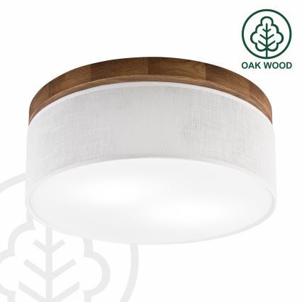 Brilagi - Plafón BELLADONNA 2xE27/15W/230V diá. 40 cm blanco/roble cereza