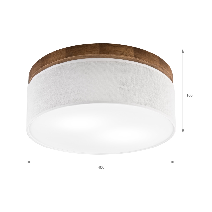 Brilagi - Plafón BELLADONNA 2xE27/15W/230V diá. 40 cm blanco/roble cereza