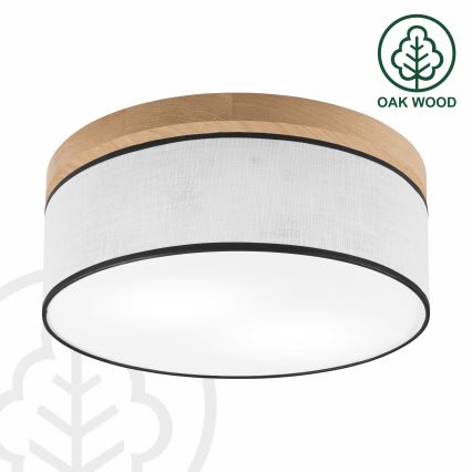 Brilagi - Plafón BELLADONNA 2xE27/15W/230V diá. 40 cm blanco/roble