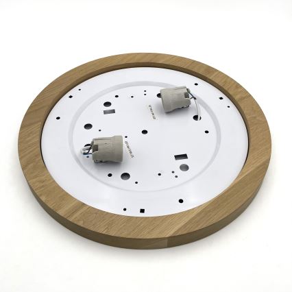 Brilagi - Plafón BELLADONNA 2xE27/15W/230V diá. 40 cm blanco/roble
