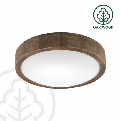 Brilagi - Plafón CARVALHO SLIM 1xE27/60W/230V roble diá. 27 cm