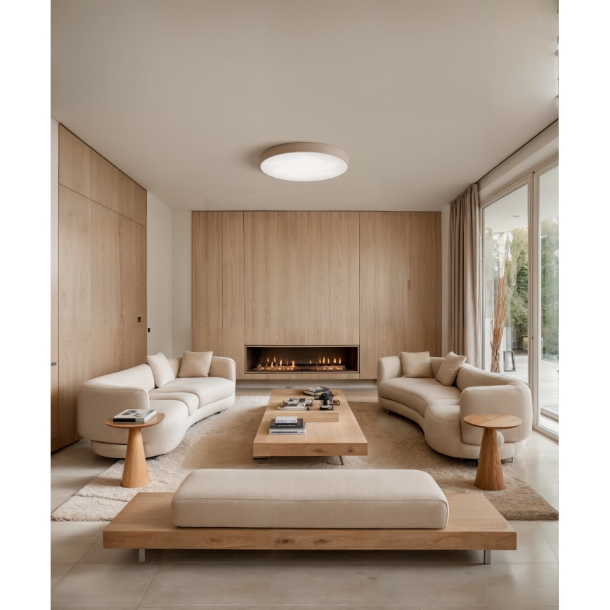Brilagi - Plafón con sensor CLARE 5xE27/24W/230V diá. 60 cm beige