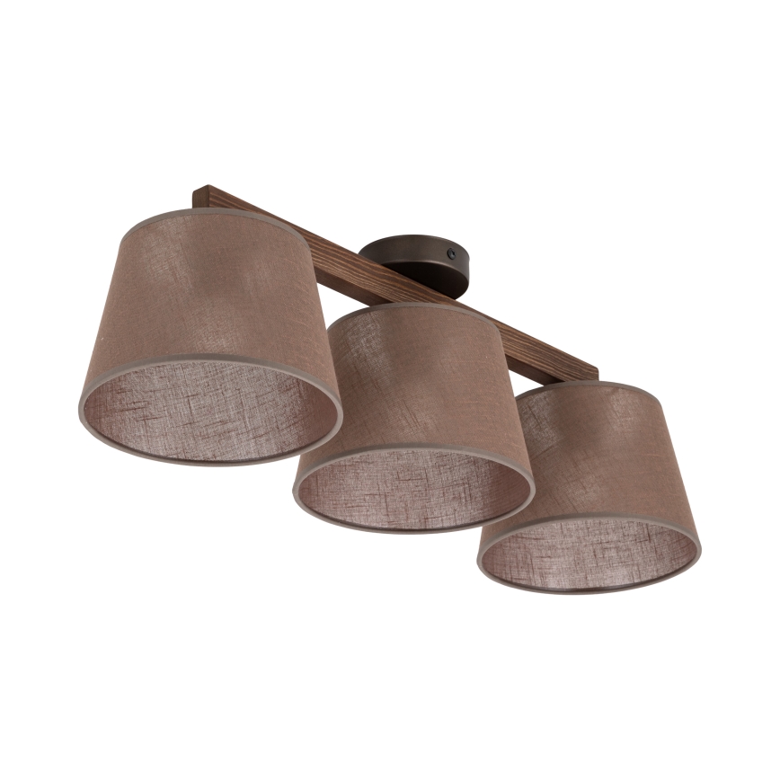 Brilagi - Plafón de techo LATTE 3xE27/15W/230V pino/marrón