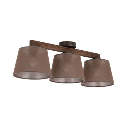 Brilagi - Plafón de techo LATTE 3xE27/60W/230V pino/marrón