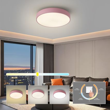 Brilagi - Lámpara de techo LED POOL LED/48W/230V 3000/4000/6000K, diámetro 40 cm, rosa