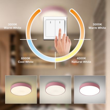 Brilagi - Lámpara de techo LED POOL LED/48W/230V 3000/4000/6000K, diámetro 40 cm, rosa
