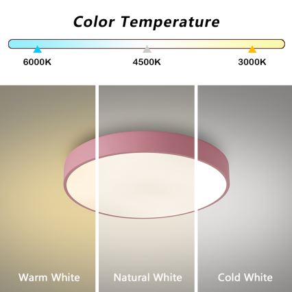 Brilagi - Lámpara de techo LED POOL LED/48W/230V 3000/4000/6000K, diámetro 40 cm, rosa