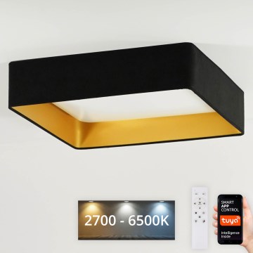 Brilagi - Plafón de techo LED regulable VELVET SQUARE SMART LED/36W/230V 60x60 cm 2700-6500K Wi-Fi Tuya + mando a distancia, negro
