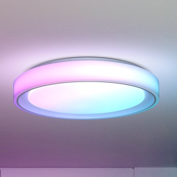 Brilagi - Plafón de techo LED RGB regulable FLOCO, 30W, 230V, Ø 39,5 cm, 3000–6500 K, Wi‑Fi (Tuya) + LED 6W + mando a distancia