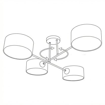 Brilagi - Plafón de techo VIRGO 4xE14/40W/230V beige/negro