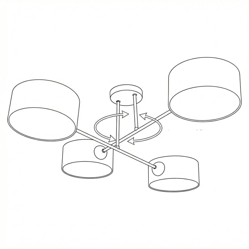 Brilagi - Plafón de techo VIRGO 4xE14/40W/230V beige/negro