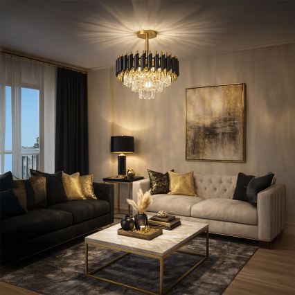 Brilagi - Plafón ECLIPSE 5xE14/10W/230V Ø 38 cm negro/dorado