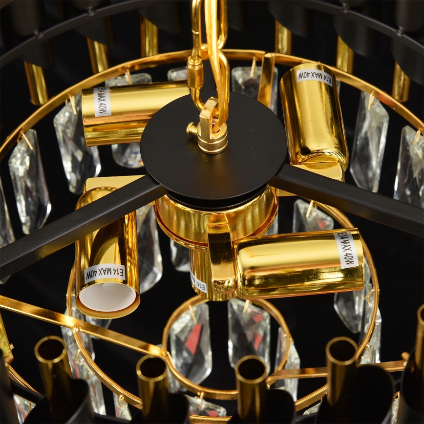 Brilagi - Plafón ECLIPSE 5xE14/10W/230V Ø 38 cm negro/dorado