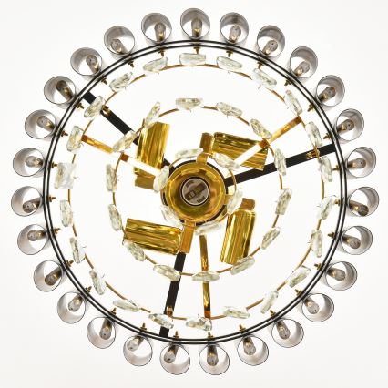 Brilagi - Plafón ECLIPSE 5xE14/10W/230V Ø 38 cm negro/dorado