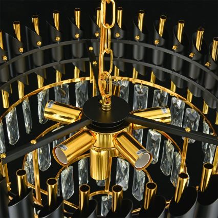 Brilagi - Plafón ECLIPSE 7xE14/10W/230V Ø 48 cm negro/dorado