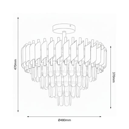 Brilagi - Plafón ECLIPSE 7xE14/10W/230V Ø 48 cm negro/dorado