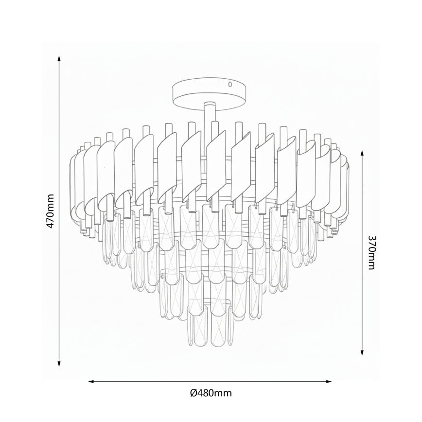 Brilagi - Plafón ECLIPSE 7xE14/10W/230V Ø 48 cm negro/dorado