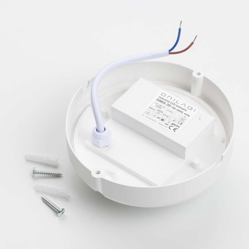Brilagi - Plafón industrial LED SIMA LED/12W/230V IP65 blanco