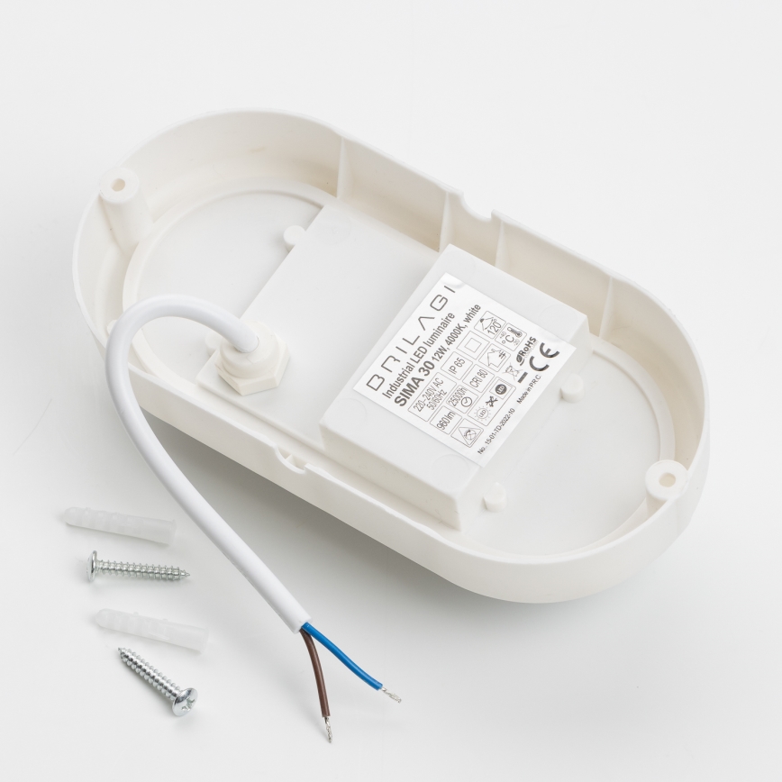 Brilagi - Plafón industrial LED SIMA LED/12W/230V IP65 blanco