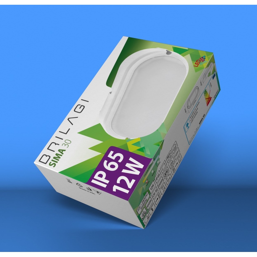 Brilagi - Plafón industrial LED SIMA LED/12W/230V IP65 blanco