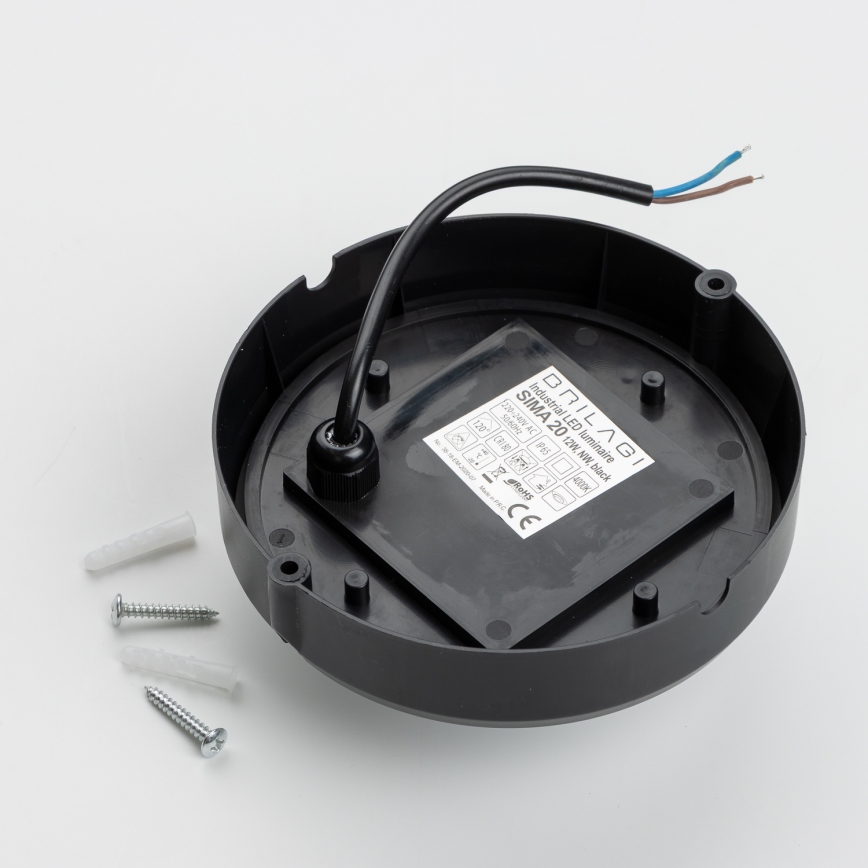 Brilagi - Plafón industrial LED SIMA LED/12W/230V IP65 negro