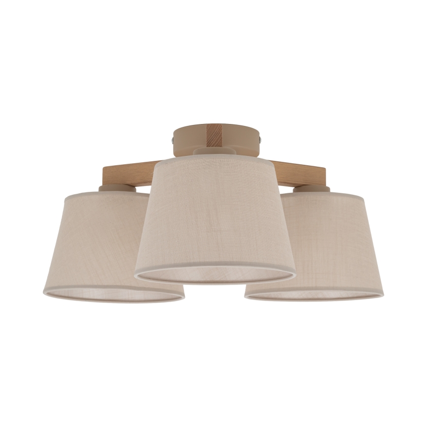Brilagi - Plafón LATTE SABIA 3xE27/15W/230V pino/beige