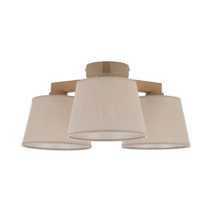 Brilagi - Plafón LATTE SABIA 3xE27/60W/230V pino/beige