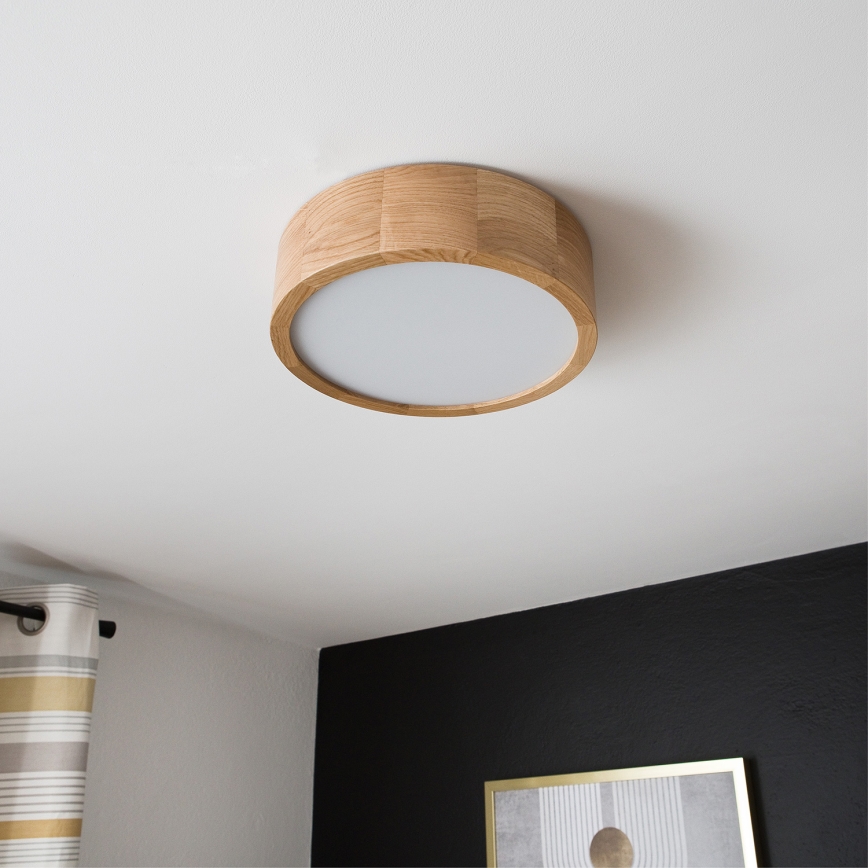 Brilagi - Plafón LED CARVALHO 1xE27/60W/230V roble diá. 27,5 cm