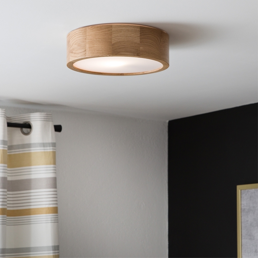 Brilagi - Plafón LED CARVALHO 1xE27/60W/230V roble diá. 27,5 cm