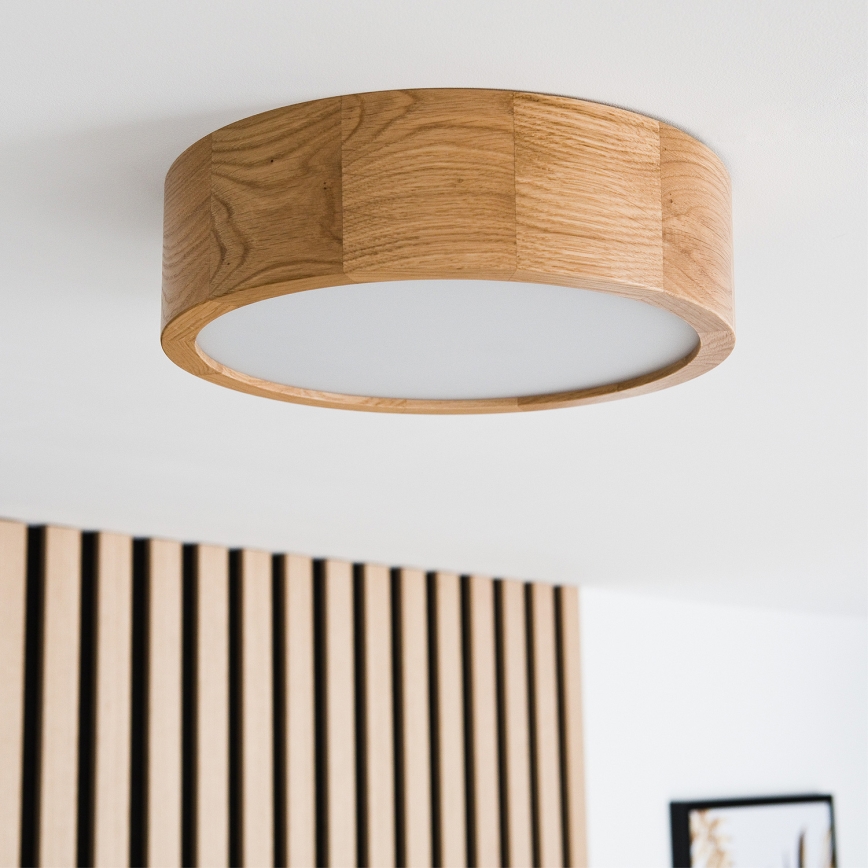 Brilagi - Plafón LED CARVALHO 1xE27/60W/230V roble diá. 27,5 cm