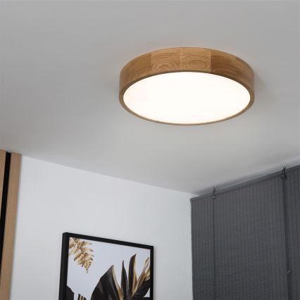 Brilagi - Plafón LED CARVALHO LED/36W/230V roble Ø 47,5 cm