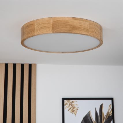 Brilagi - Plafón LED CARVALHO LED/36W/230V roble Ø 47,5 cm