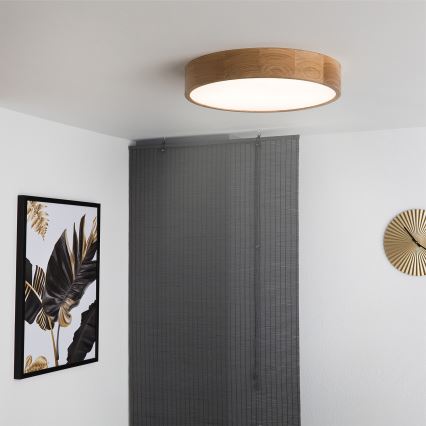 Brilagi - Plafón LED CARVALHO LED/36W/230V roble Ø 47,5 cm