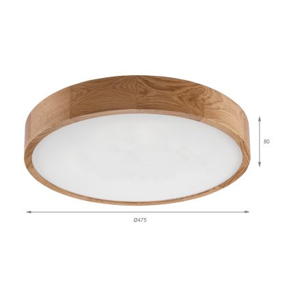 Brilagi - Plafón LED CARVALHO LED/36W/230V roble Ø 47,5 cm